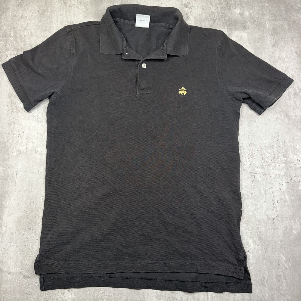 Brooks Brothers 1818 Performance Polo Shirt Slim Fit Size M 100% Cotton Charcoal